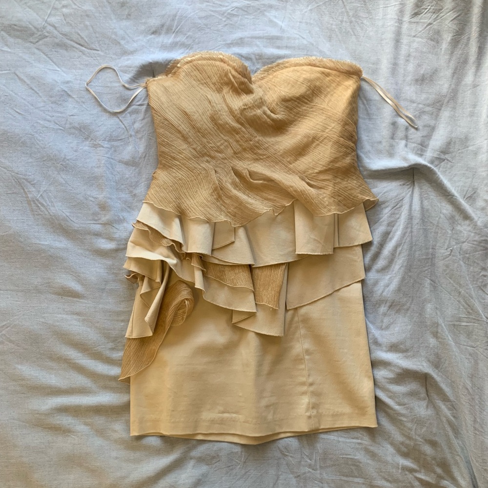 Urban outfitters Pins & Needles Champagne strapless dress